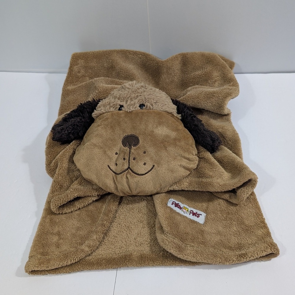 Pillow Pets Blanket Pals Brown Playful Puppy Dog Plush Blanket Throw Fleece